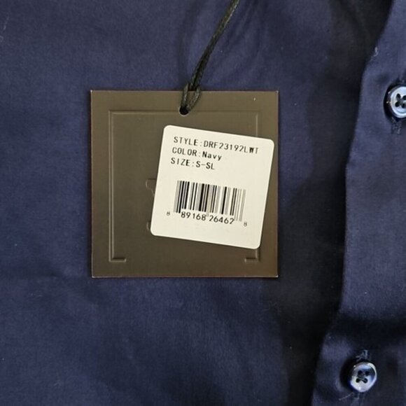 District & Row Slim Fit Button Front Shirt Men's Size Small in Navy Blue NWT! - Picture 5 of 13